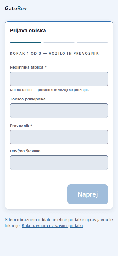Voznikova prijava s telefona, v voznikovem jeziku.